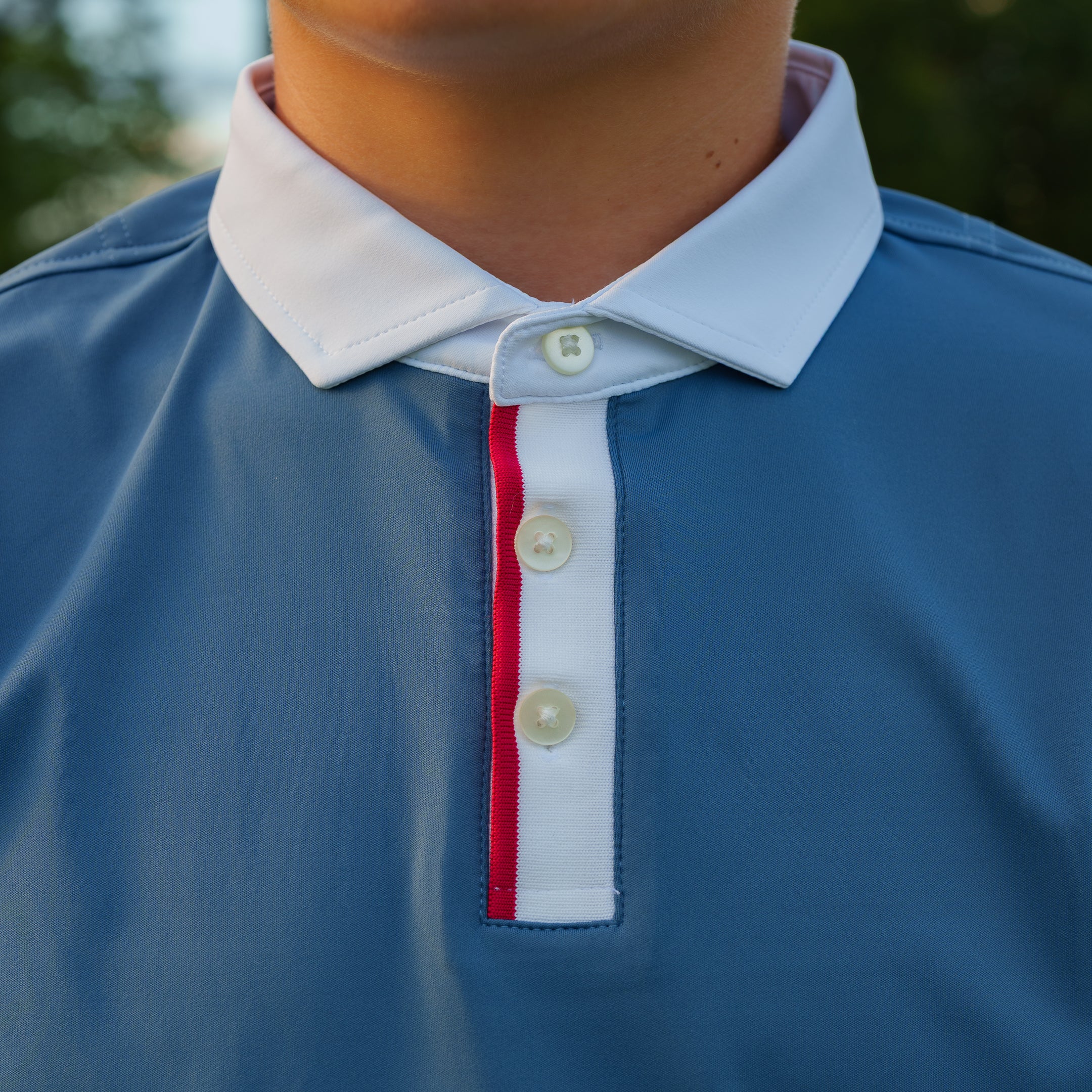 The Motier Youth Tour Placket Stripe Polo (Navy)