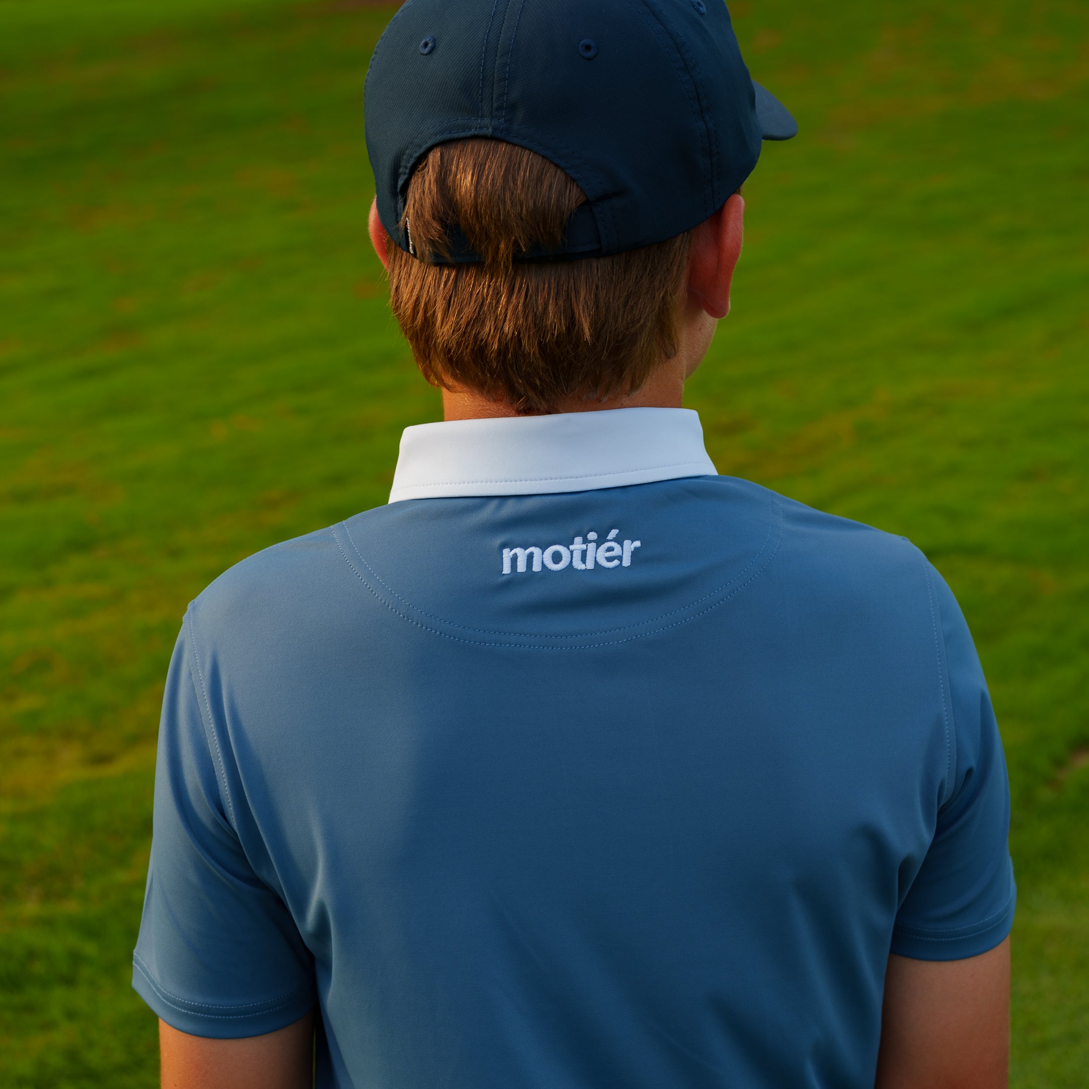 The Motier Youth Tour Placket Stripe Polo (Navy)