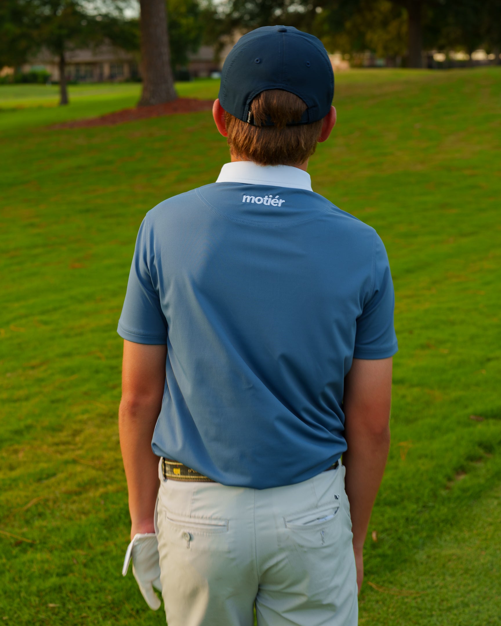 The Motier Youth Tour Placket Stripe Polo (Navy)