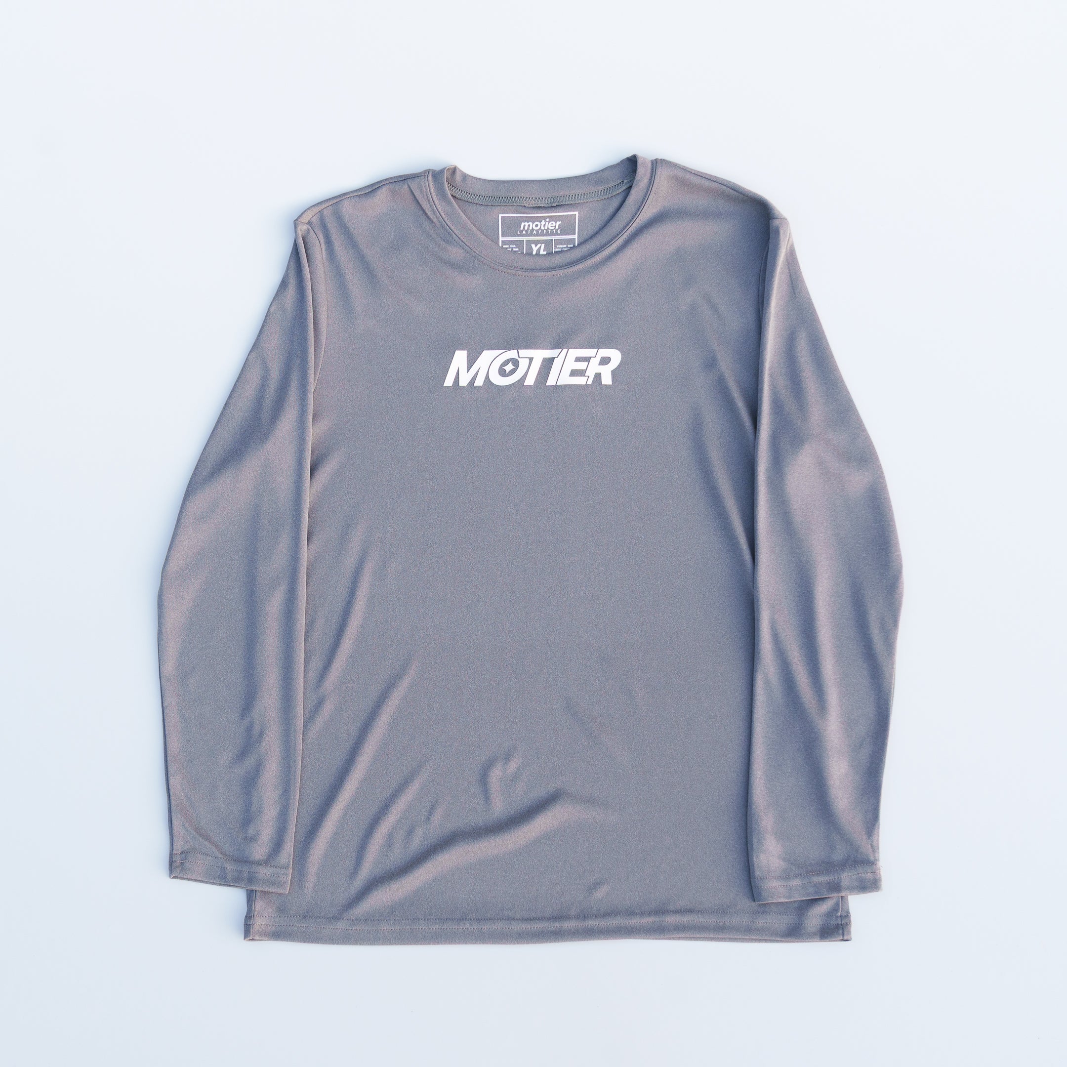 Youth Velocity L/S Active Tee (Grey) - Motier Lafayette 