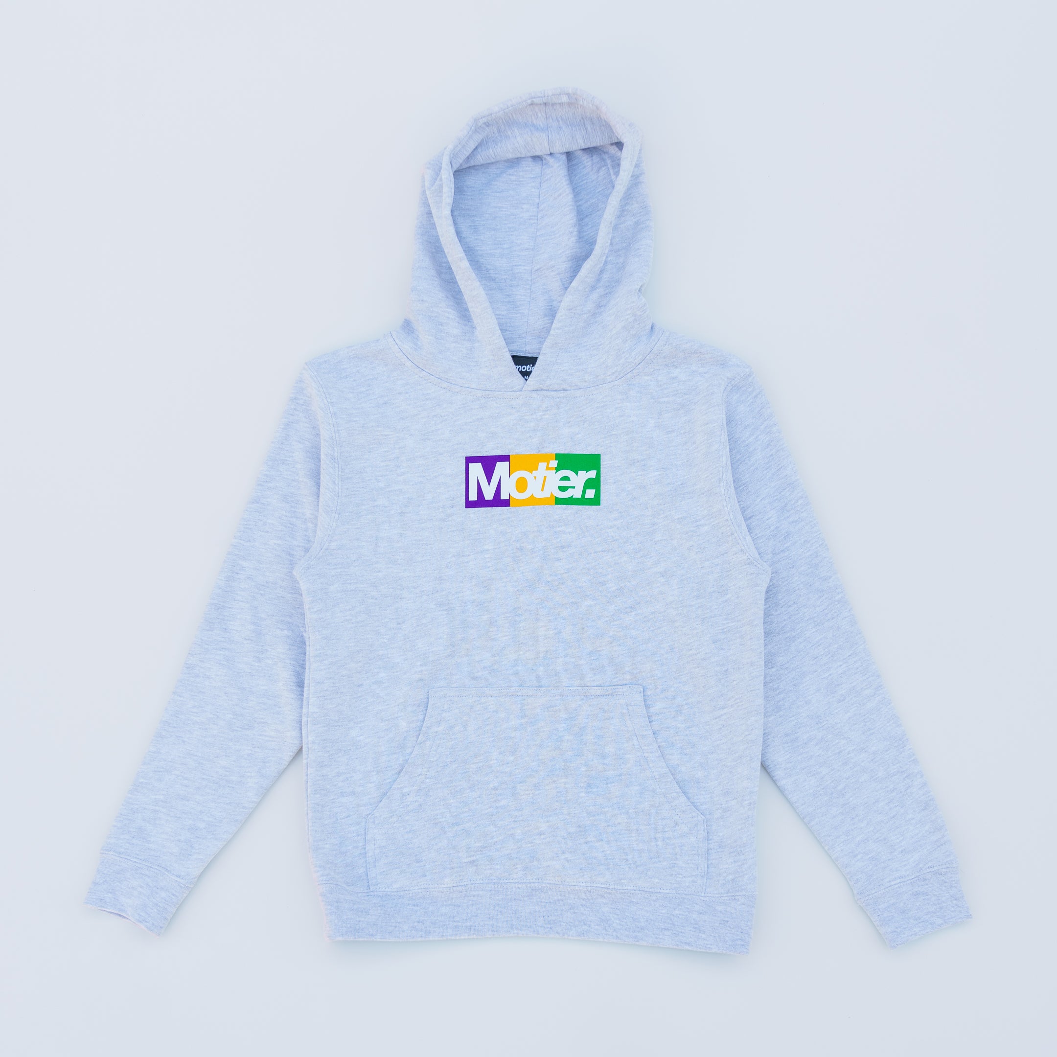 The Youth Mardi Gras Box Hoodie (Grey) - Motier Lafayette 