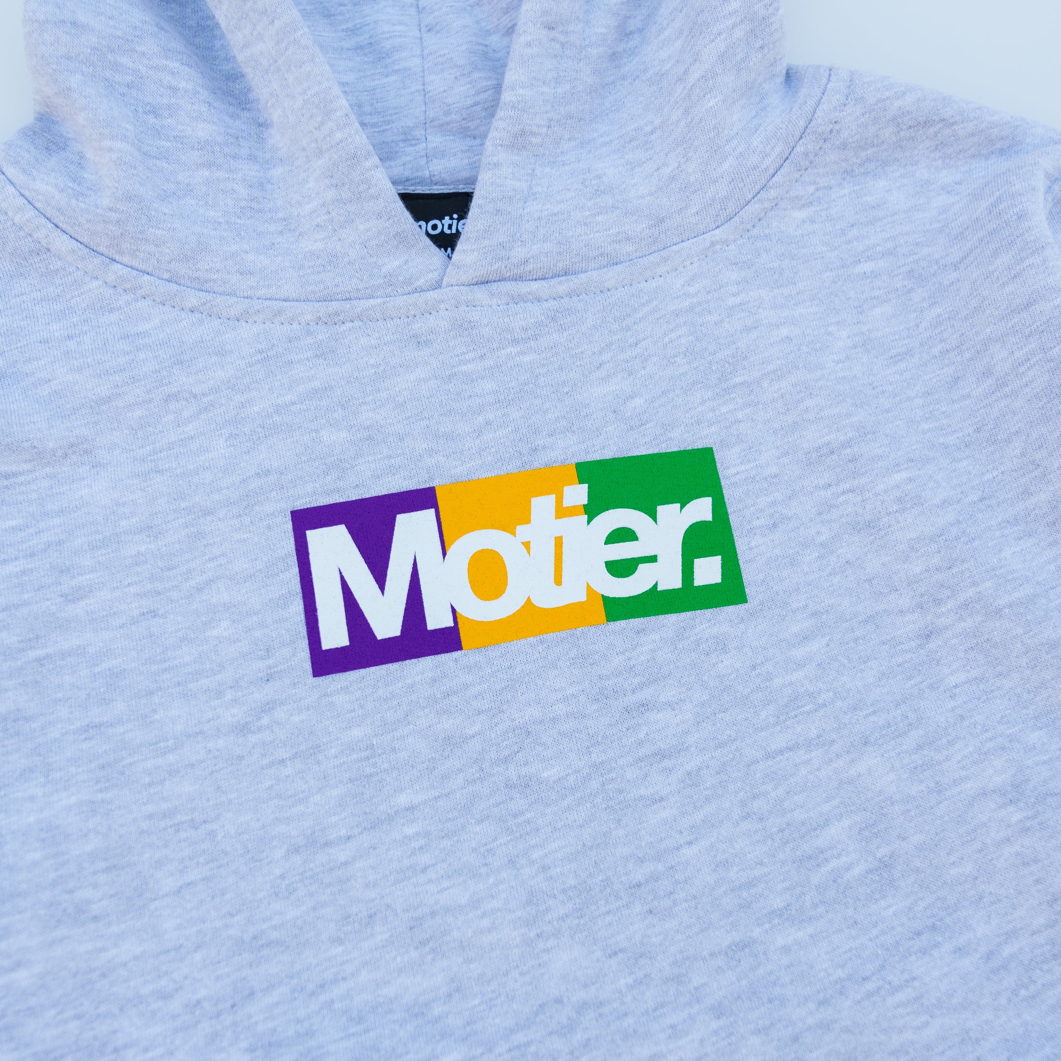 The Youth Mardi Gras Box Hoodie (Grey) - Motier Lafayette 