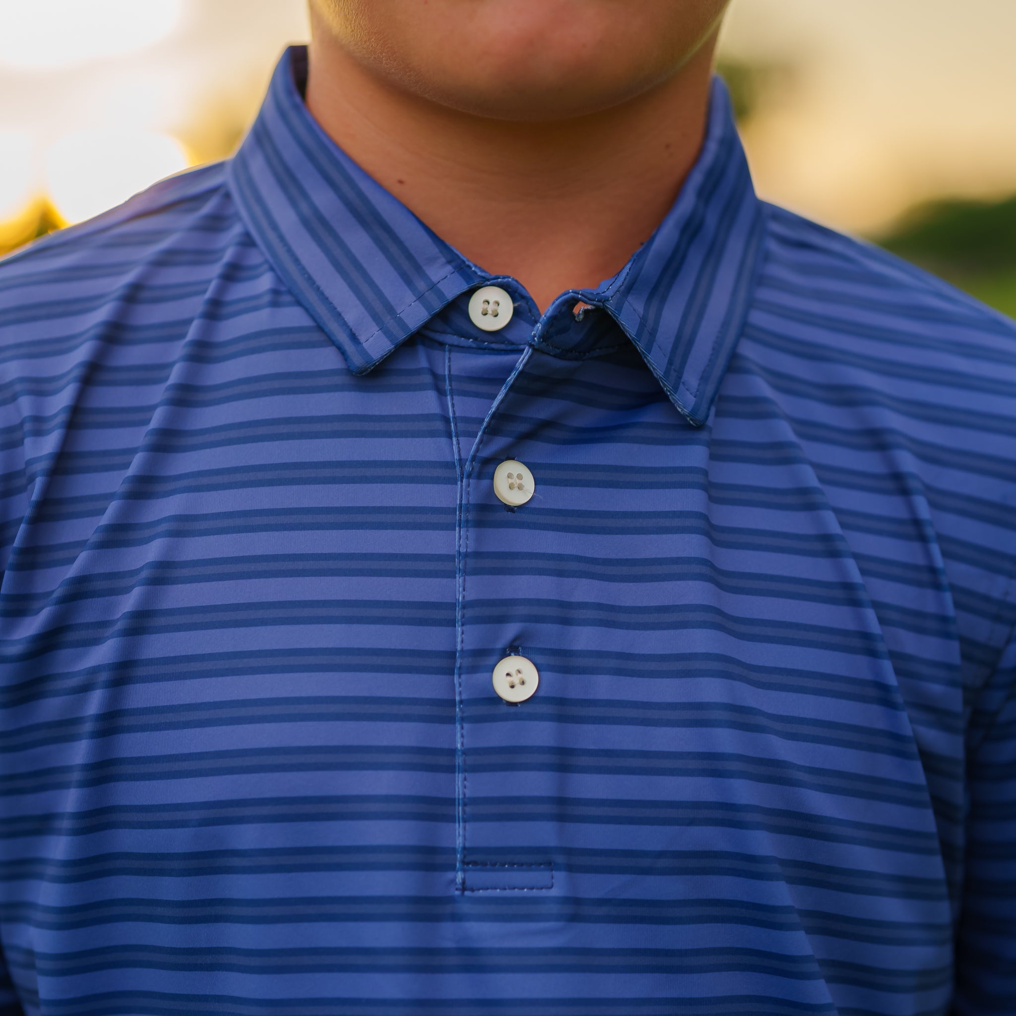 The Motier Striped Youth Tour Golf Polo (Oceana) - Motier Lafayette 