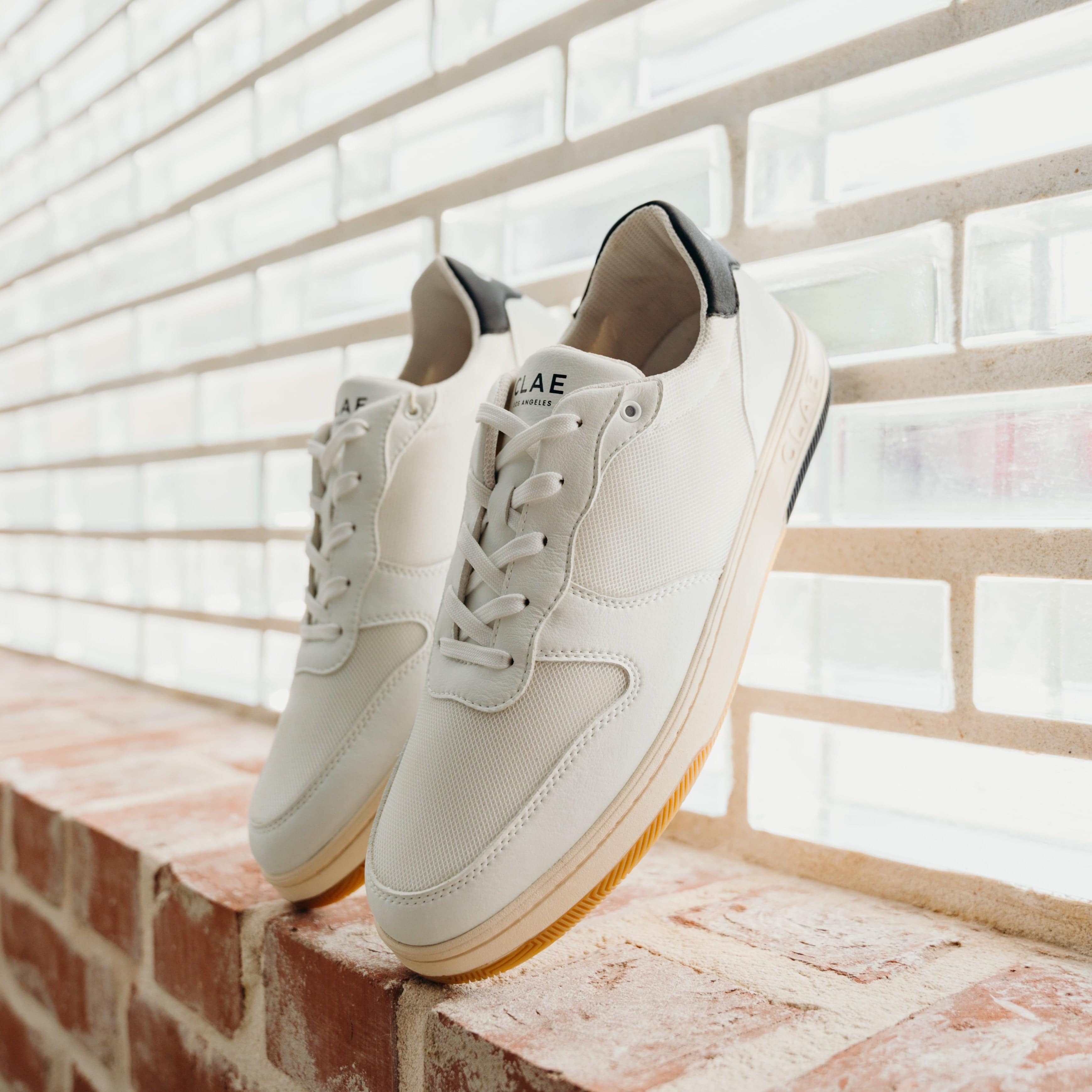 Leather Clae Malone White Clae Malone Lite Vegan (White/Black