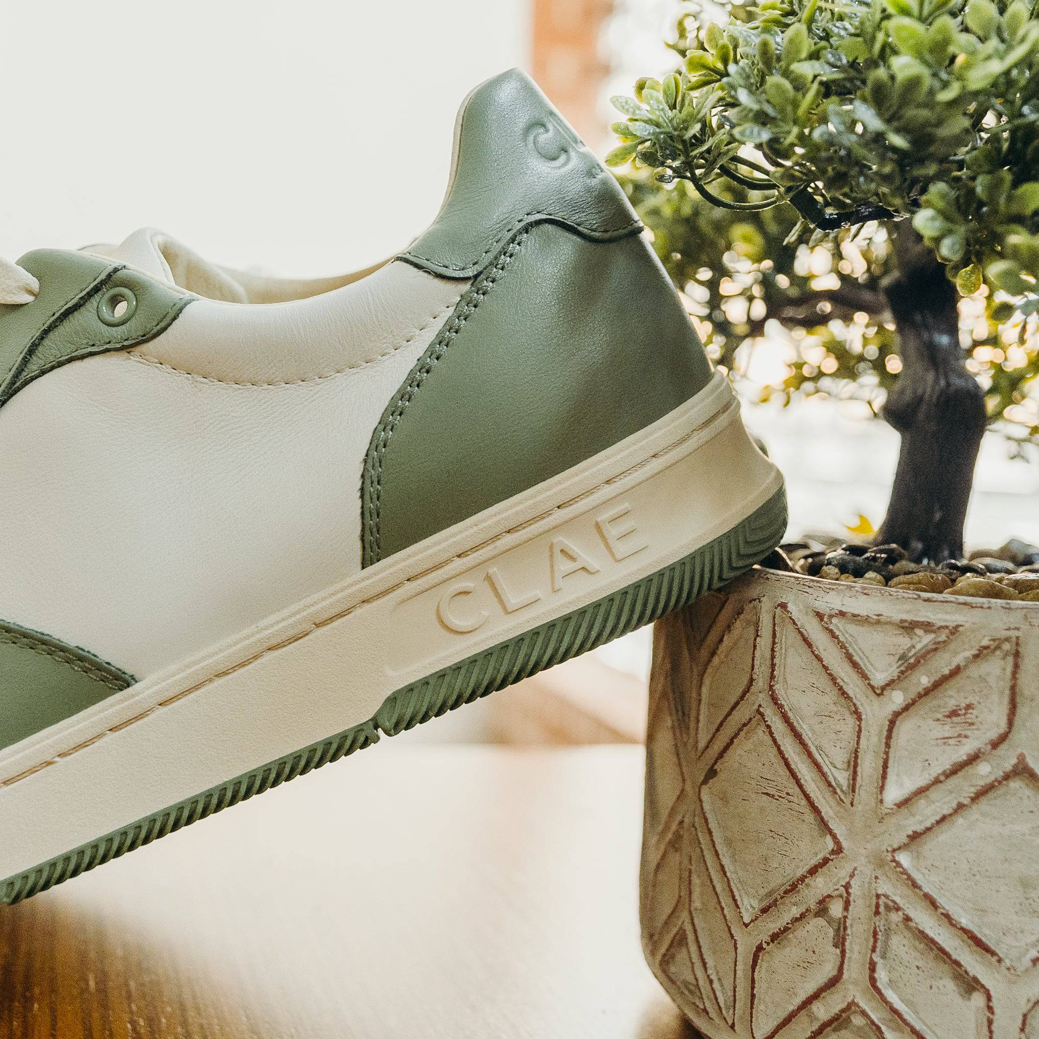 Clae Malone (Menta Leather/Off White) - Motier Lafayette 