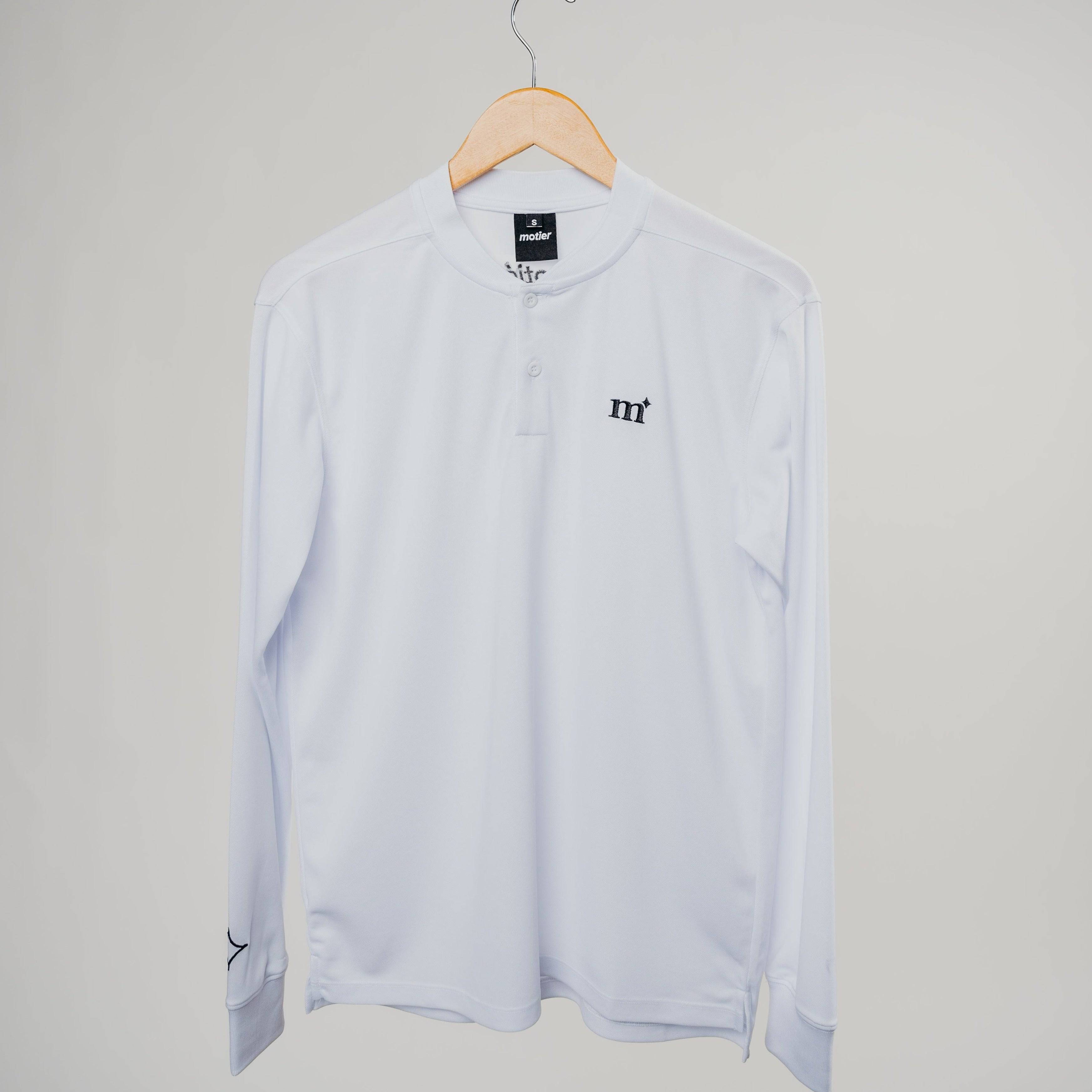 The Blade Collar L/S Polo (White) - Motier Lafayette 