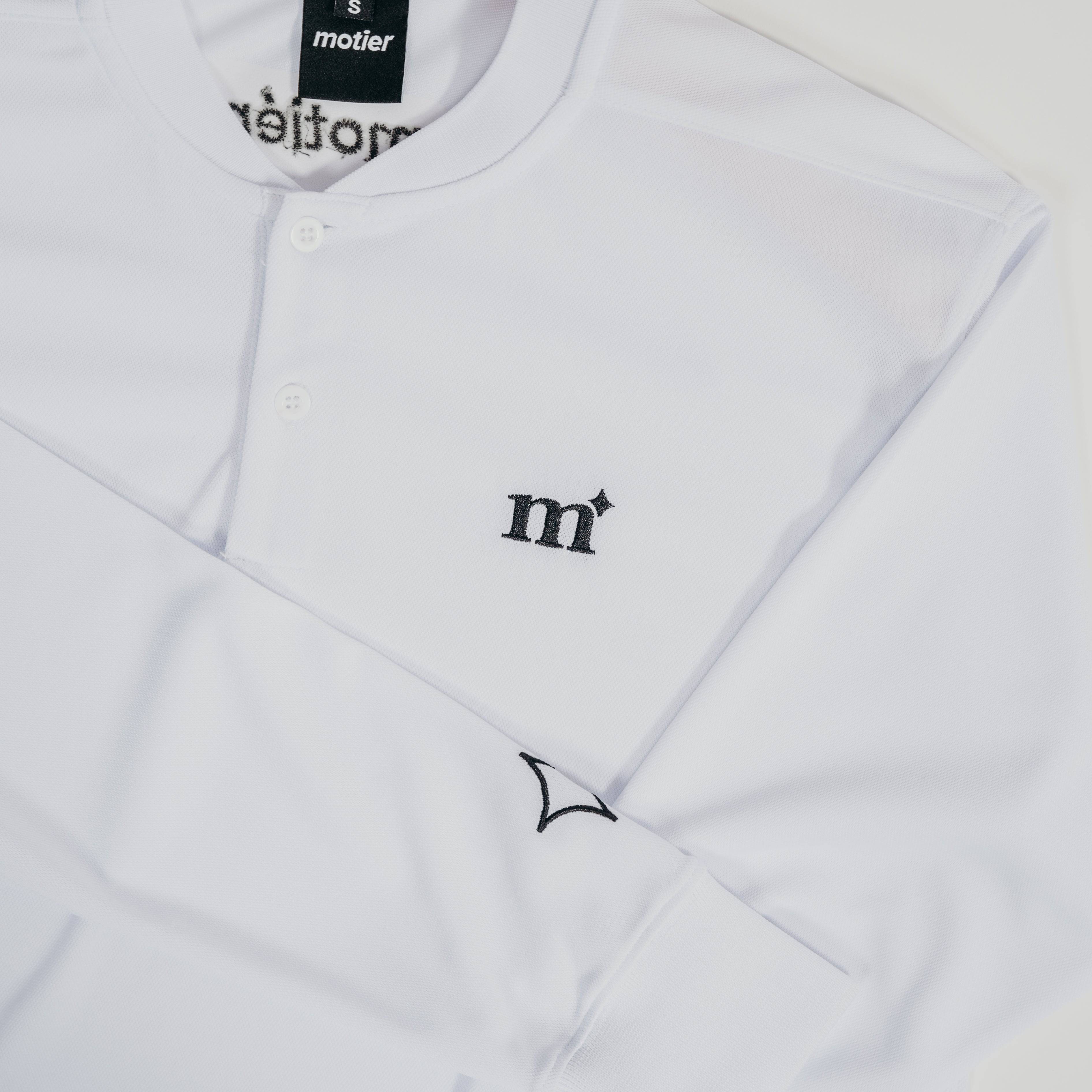 The Blade Collar L/S Polo (White) - Motier Lafayette 