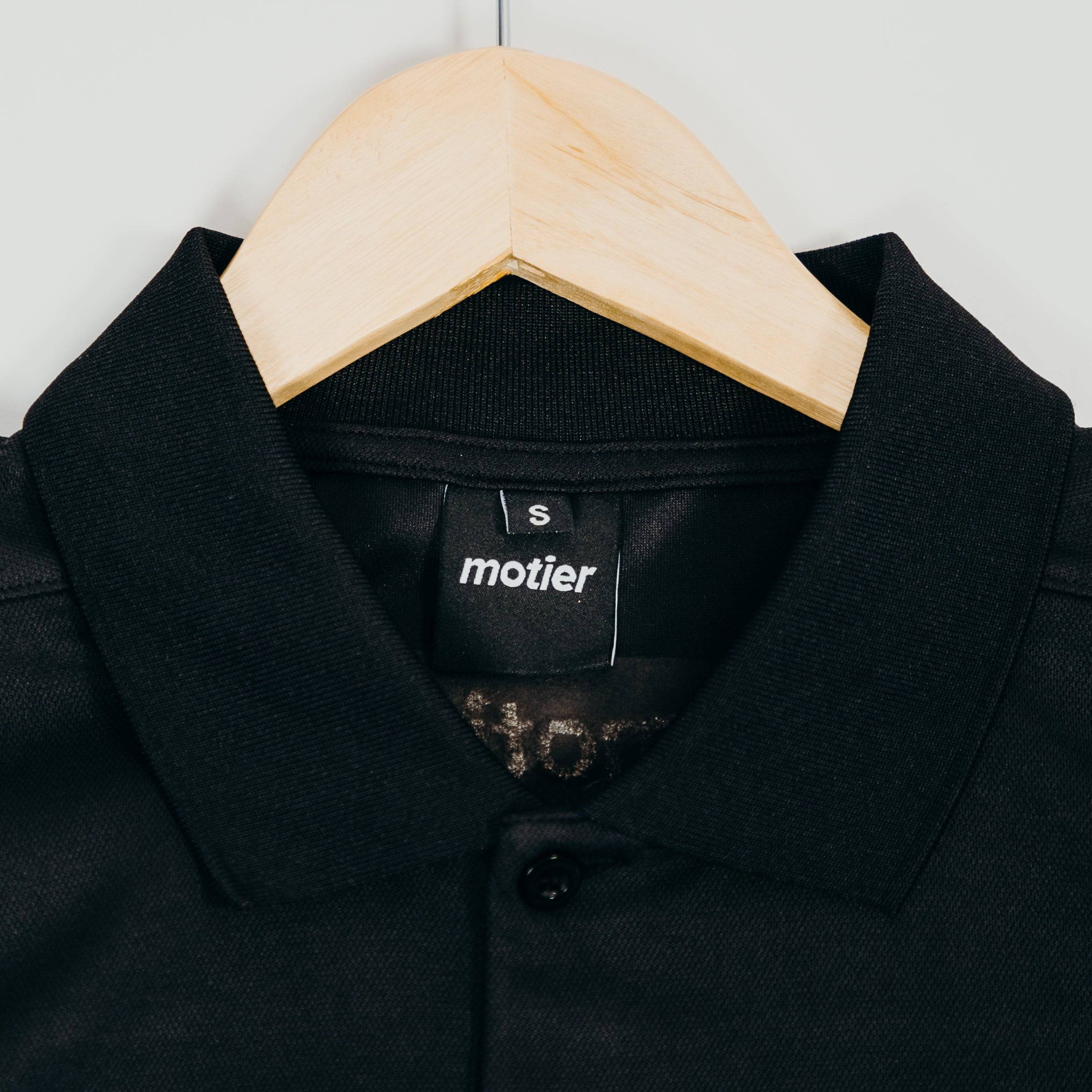 The Interlock L/S Polo (Black) - Motier Lafayette 