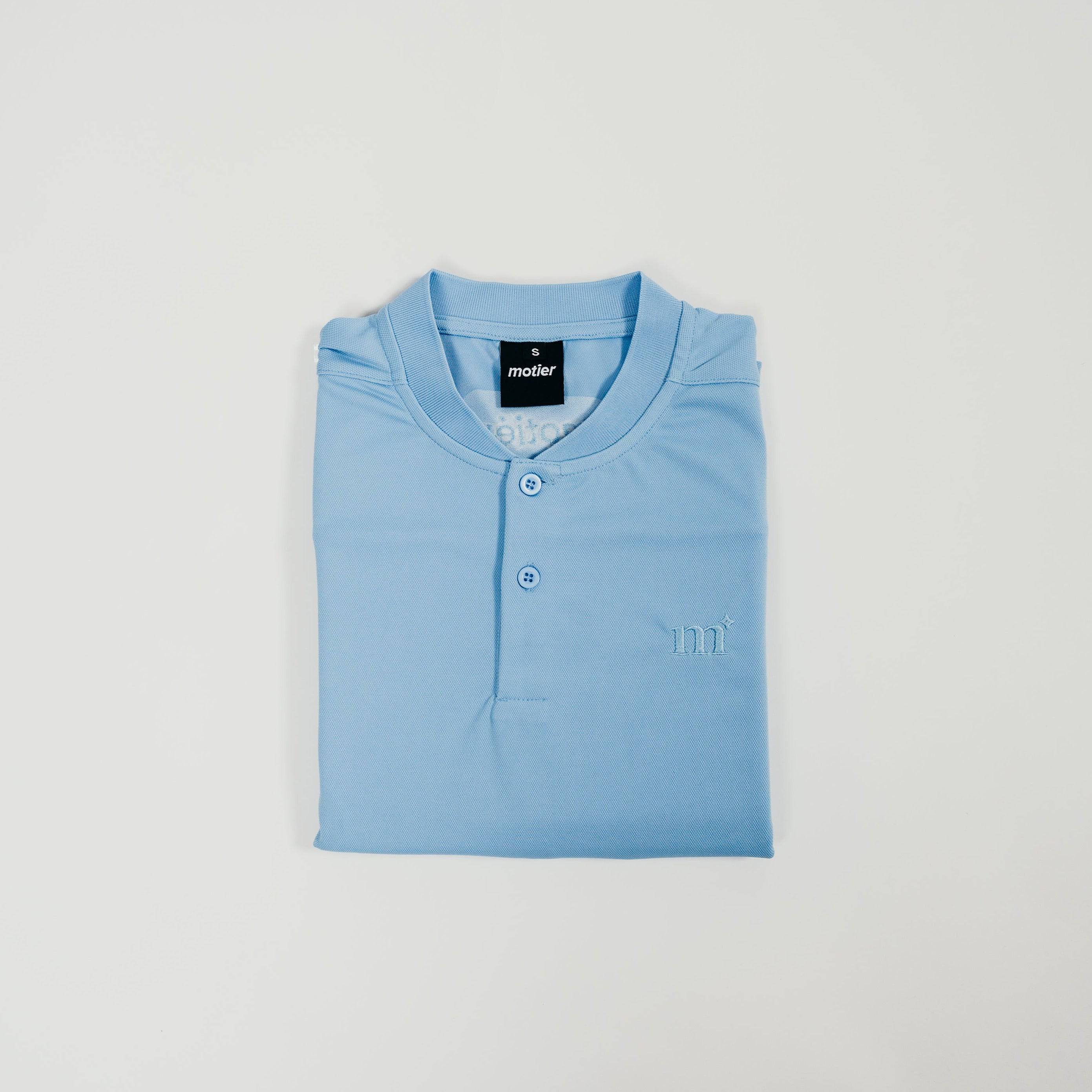 The Blade Collar L/S Polo (Light Blue) - Motier Lafayette 