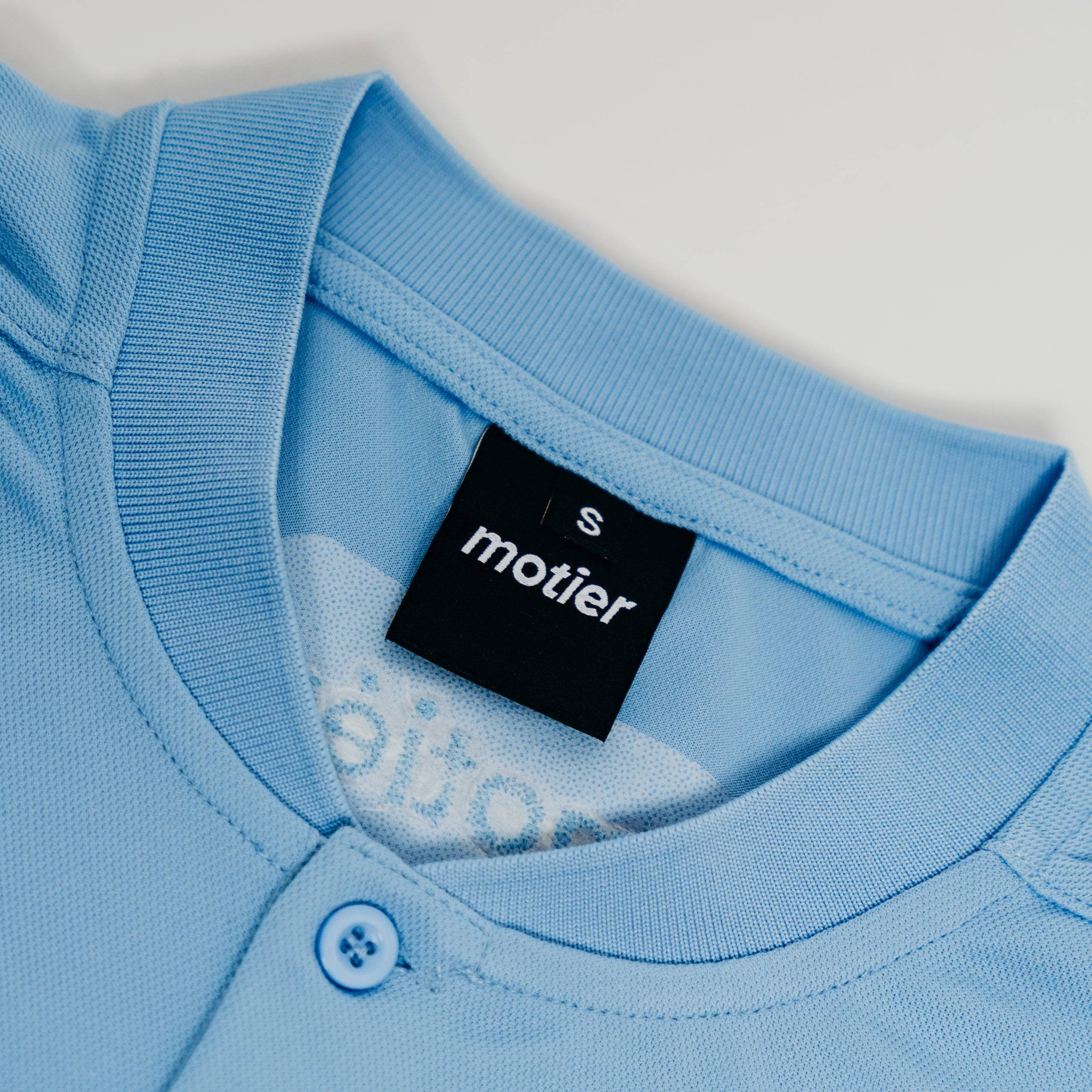 The Blade Collar L/S Polo (Light Blue) - Motier Lafayette 