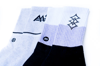 Tri-Blend 3 Star Socks (Black/Purple)