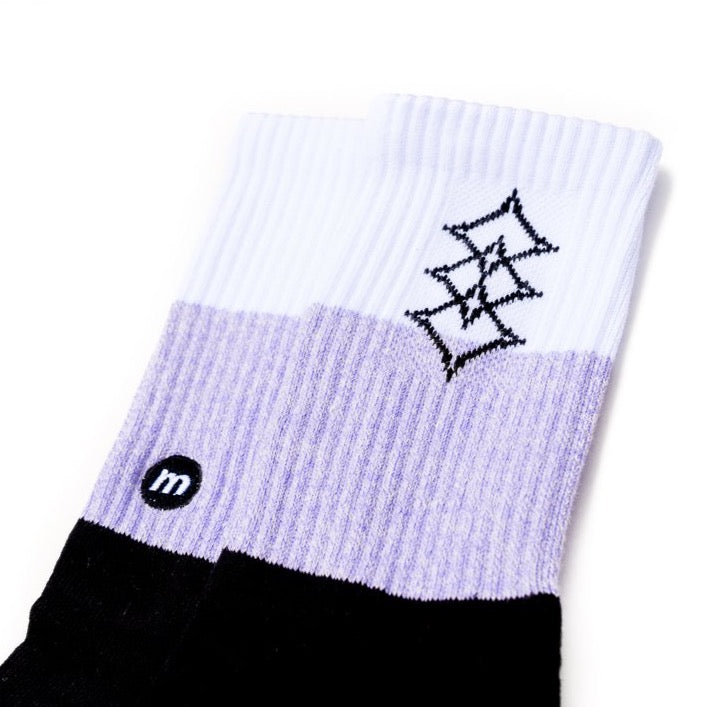 Tri-Blend 3 Star Socks (Black/Purple)