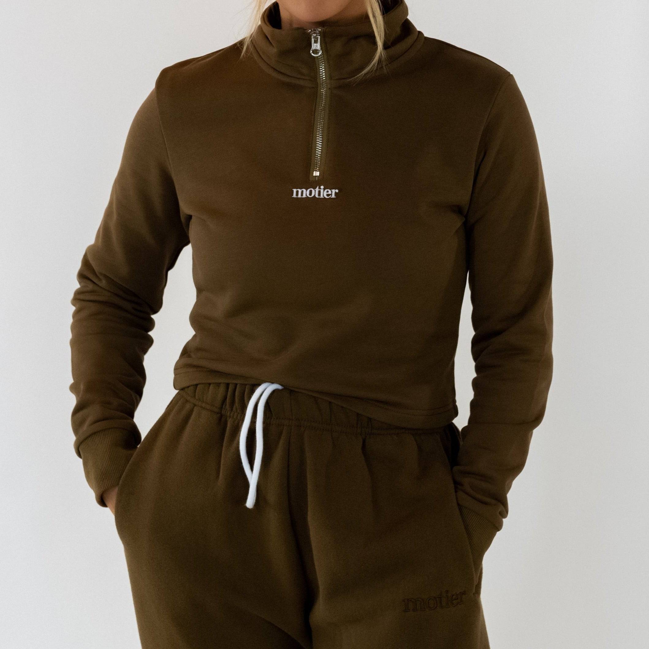 The Alexandre Quarter Zip (Brownstone) - Motier Lafayette 