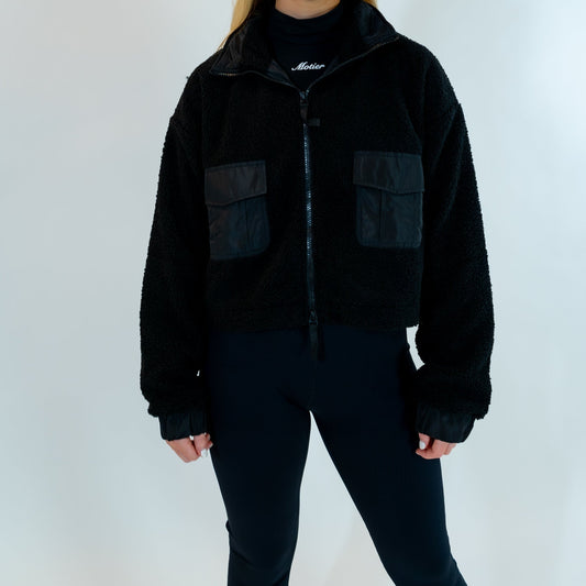 Retractable Sherpa Jacket (Black)