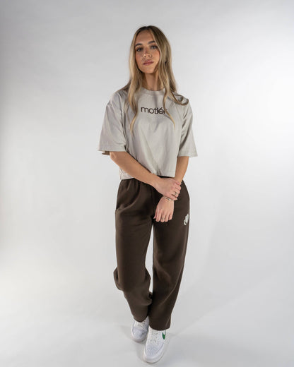 Classic Logo Luxe Crop (White Sand)