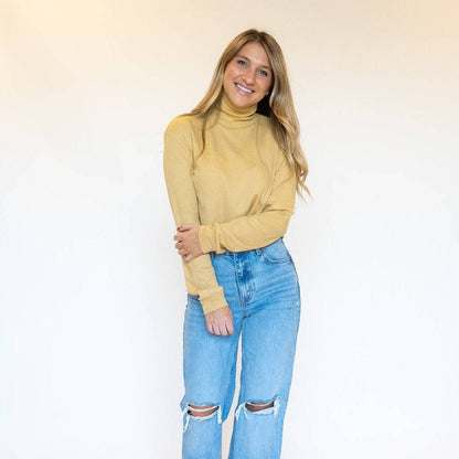Drop Shoulder Turtleneck (Yellow)