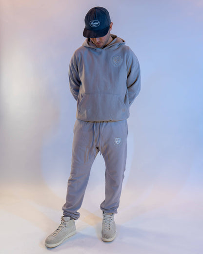 Elegant Crest Luxe Hoodie (Satellite)