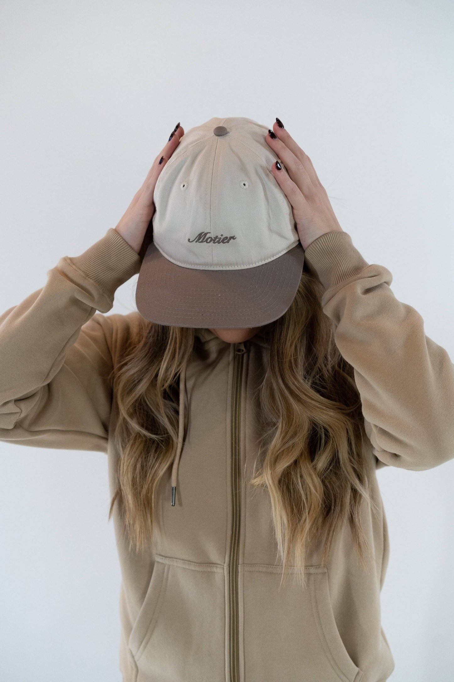 The Frances Full-Zip Hoodie (Dark Beige) - Motier Lafayette 