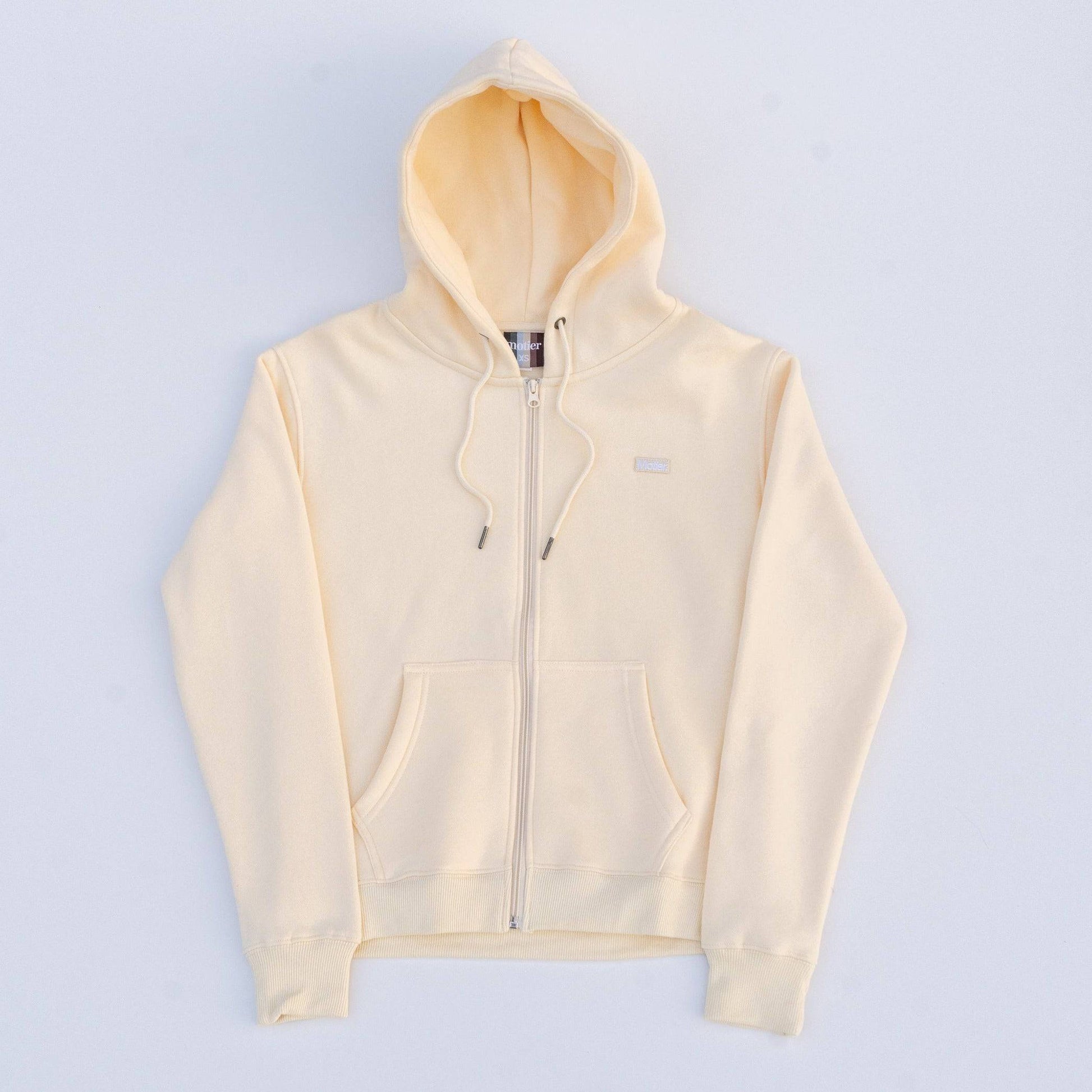 The Frances Full-Zip Hoodie (Cream) - Motier Lafayette 