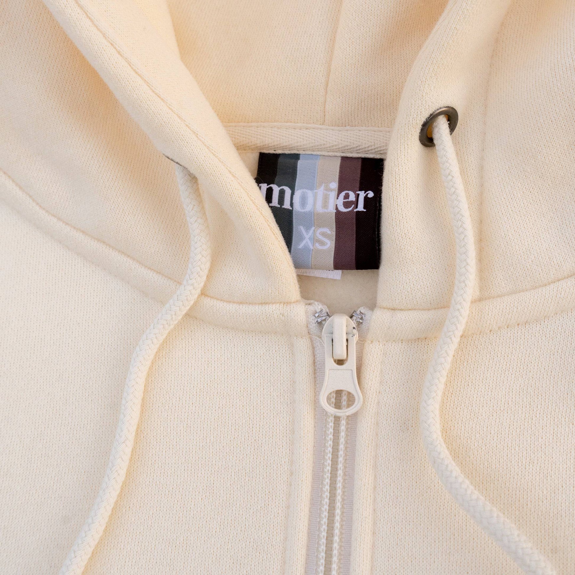 The Frances Full-Zip Hoodie (Cream) - Motier Lafayette 