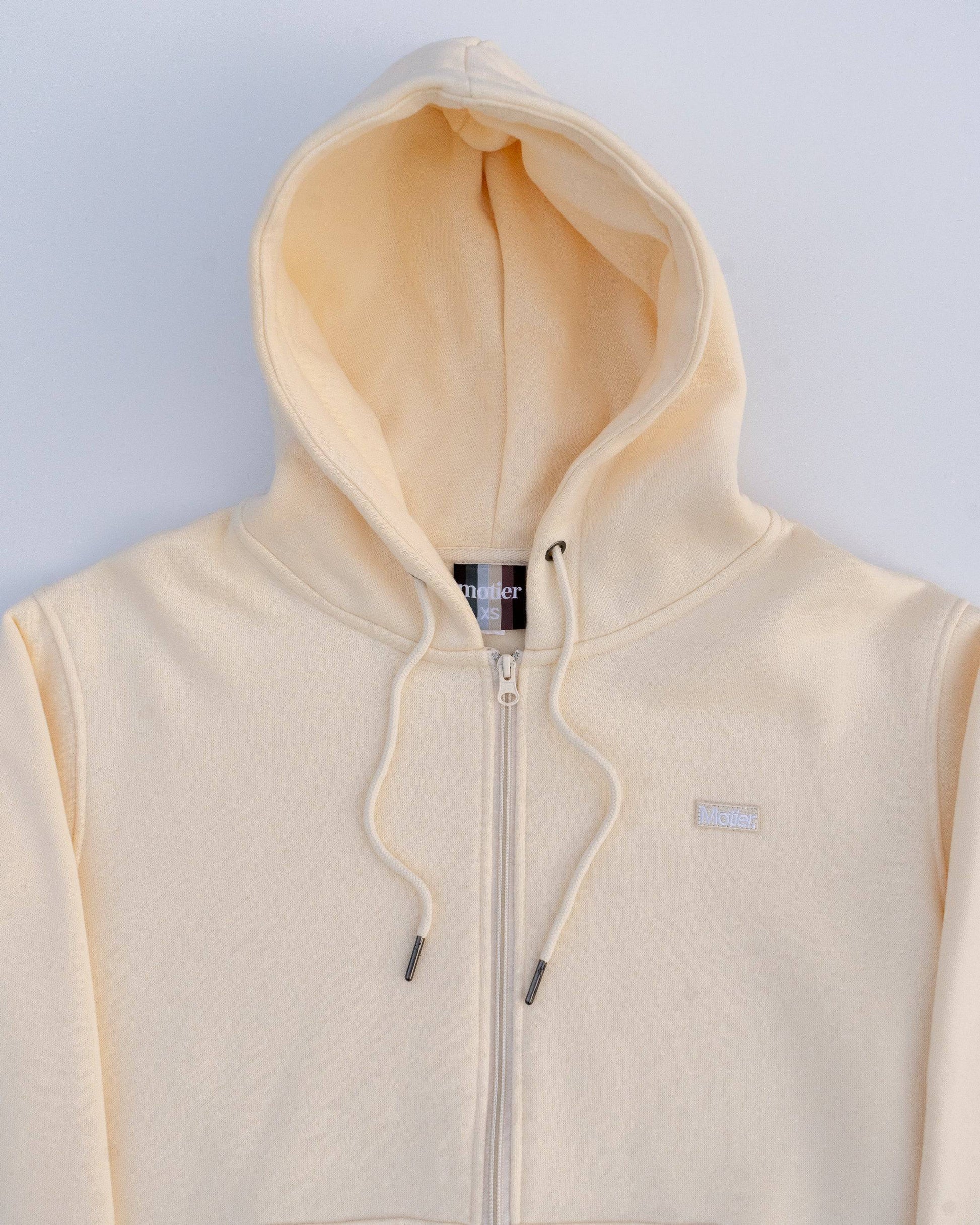 The Frances Full-Zip Hoodie (Cream) - Motier Lafayette 