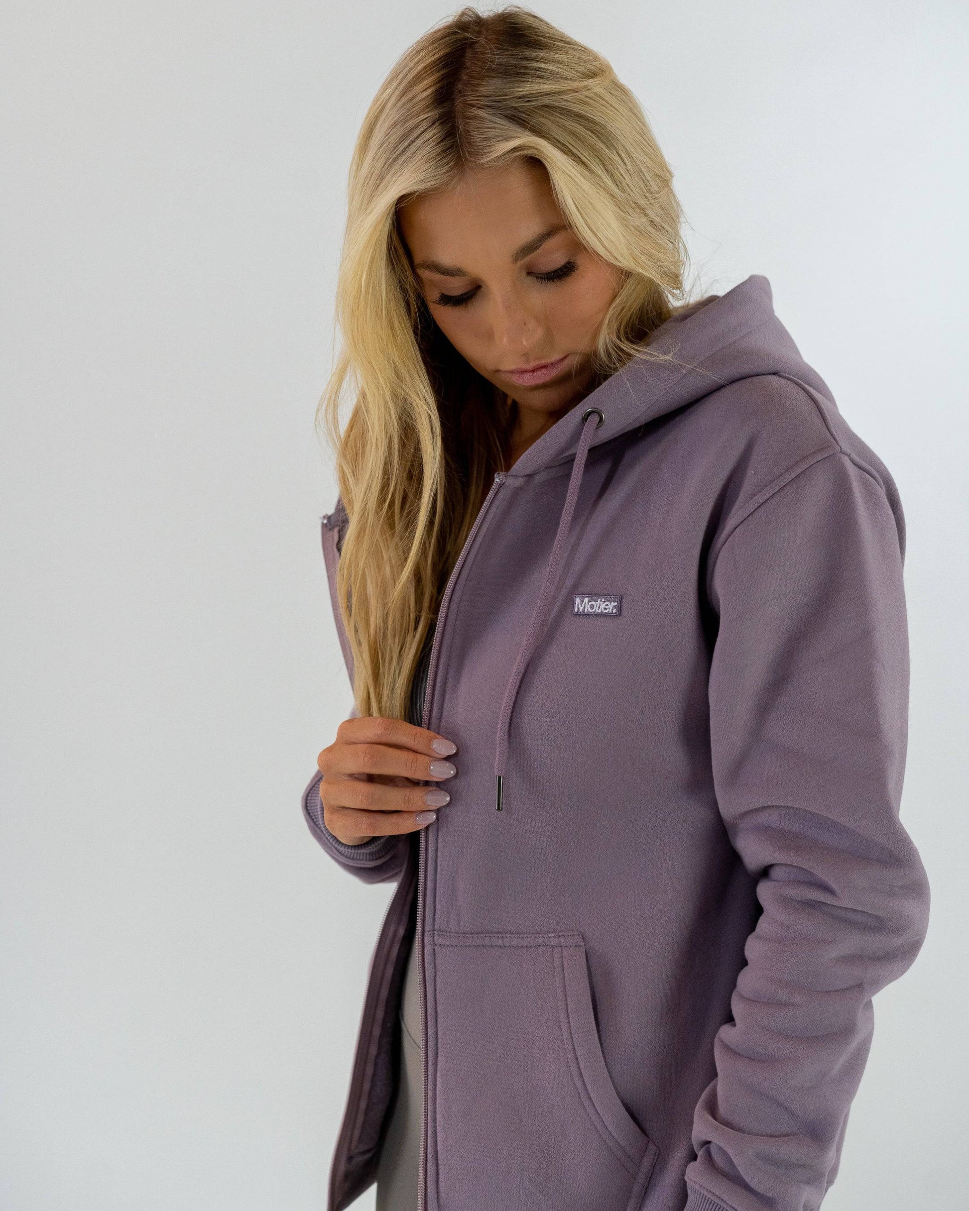 The Frances Full-Zip Hoodie (Plum Wine) – Motier Lafayette