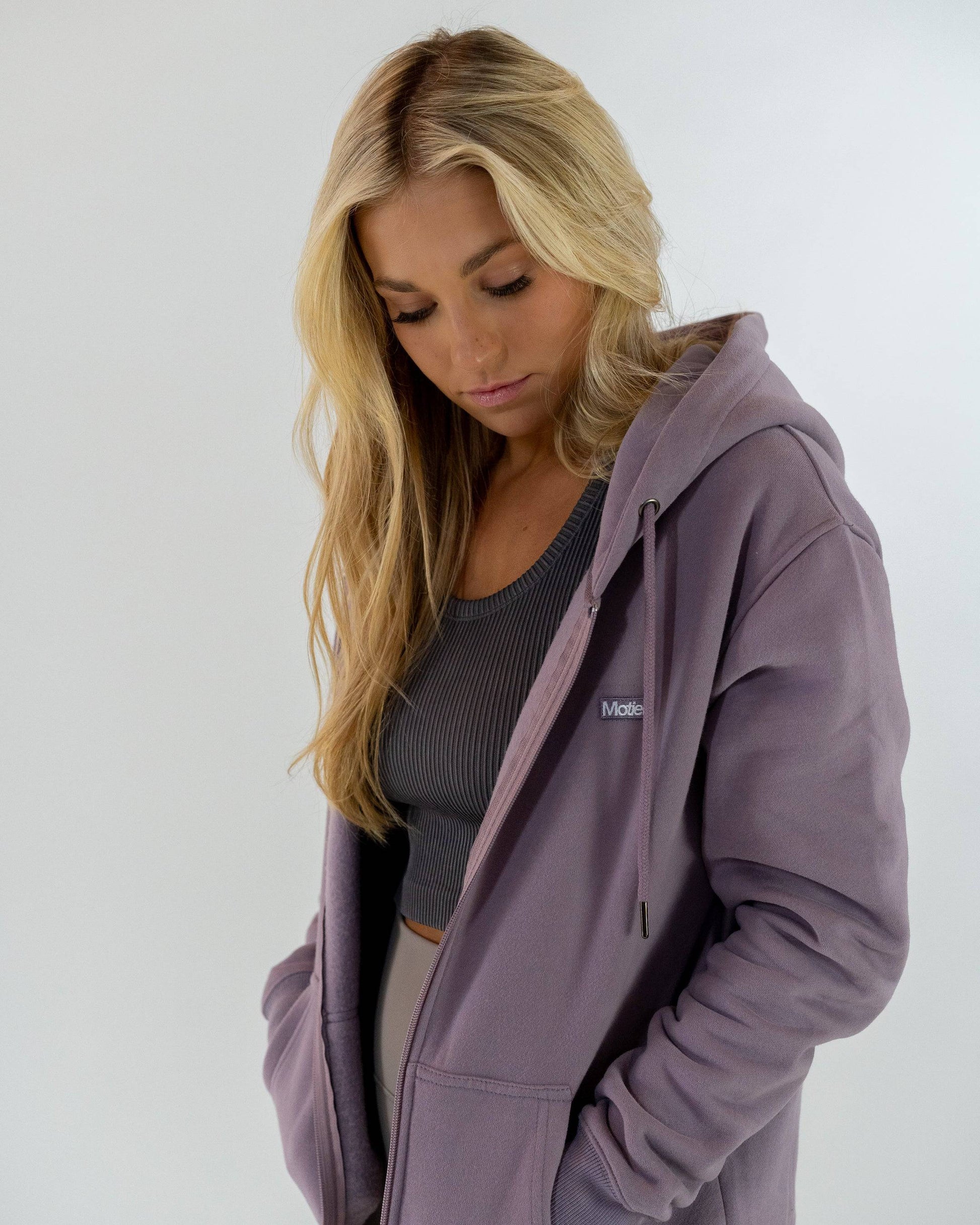 The Frances Full-Zip Hoodie (Plum Wine) - Motier Lafayette 