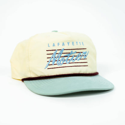 Vintage Retro Lafayette Roped Snapback (Cream/Light Blue)