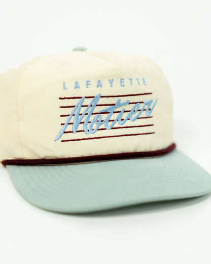 Vintage Retro Lafayette Roped Snapback (Cream/Light Blue)