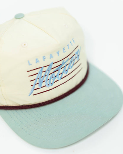 Vintage Retro Lafayette Roped Snapback (Cream/Light Blue)