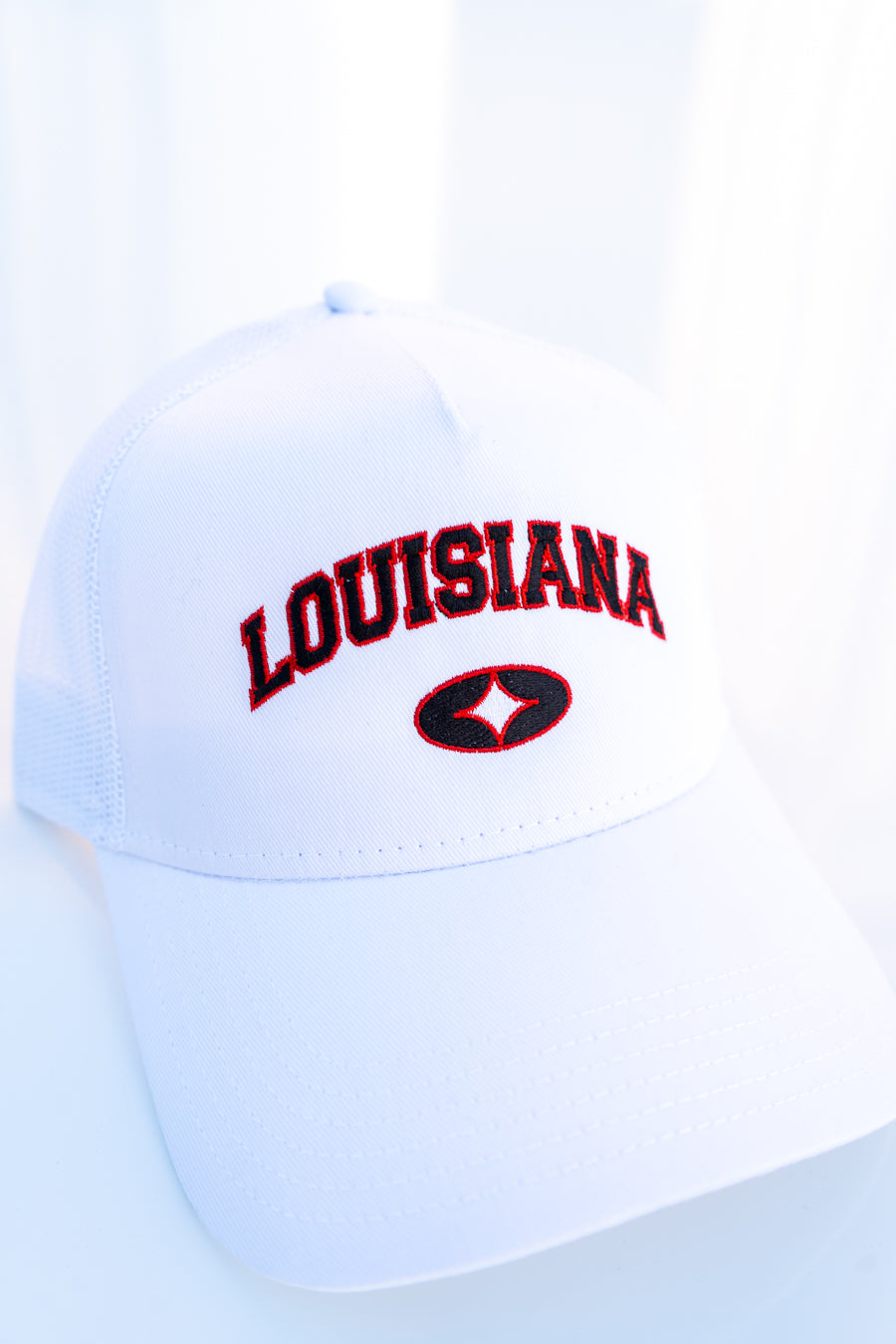 Louisiana Retro Snapback (White/Red)