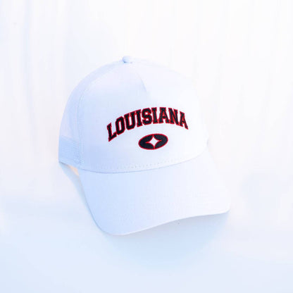 Louisiana Retro Snapback (White/Red)