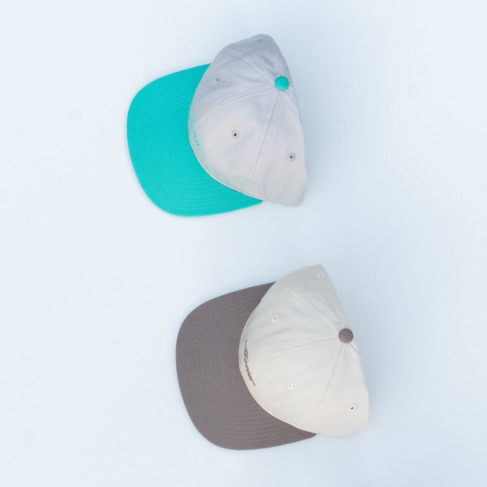 Two-Tone Script 6-Panel (Grey/Teal) - Motier Lafayette 