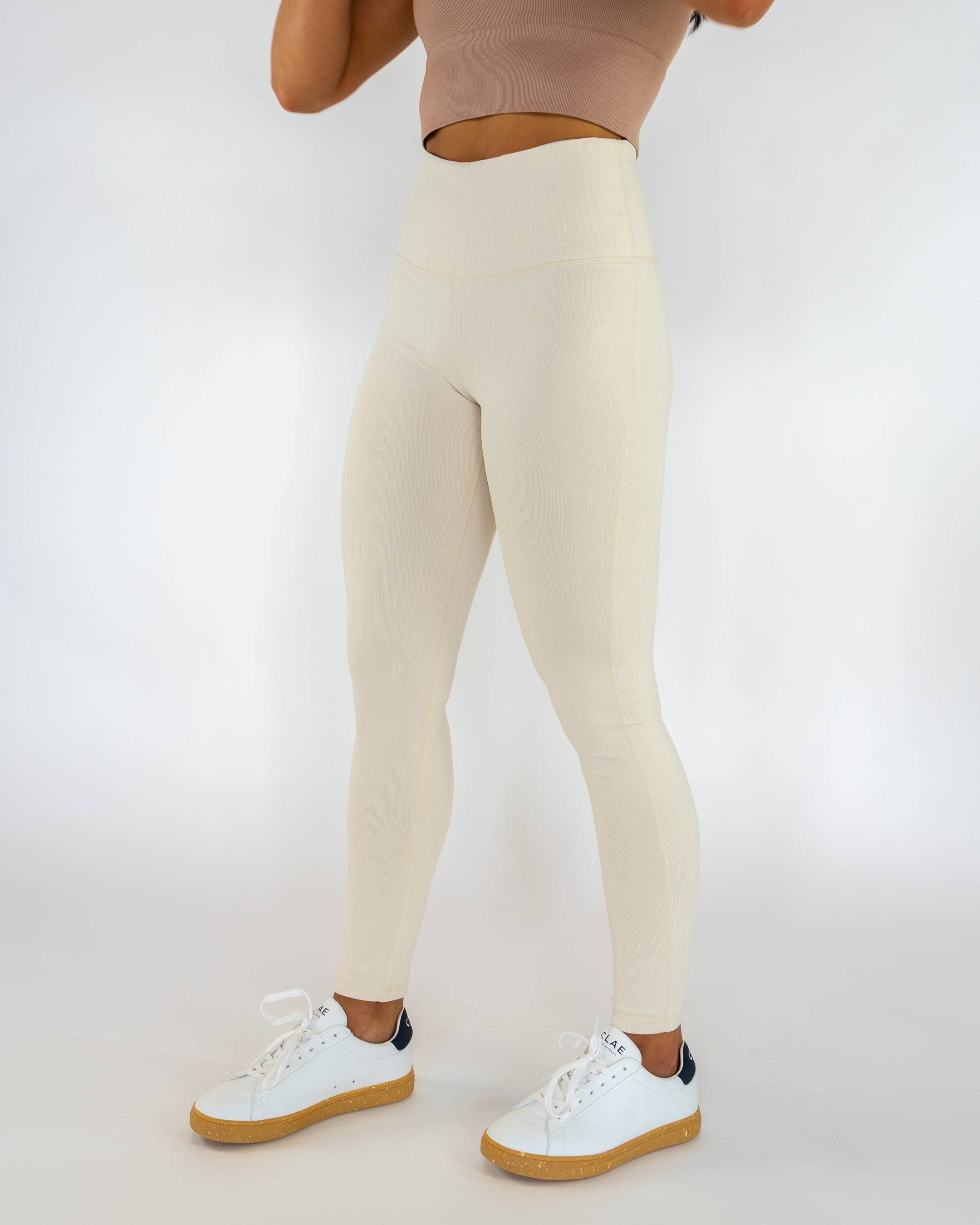 Jacquard Highwaist Leggings (Natural) - Motier Lafayette 