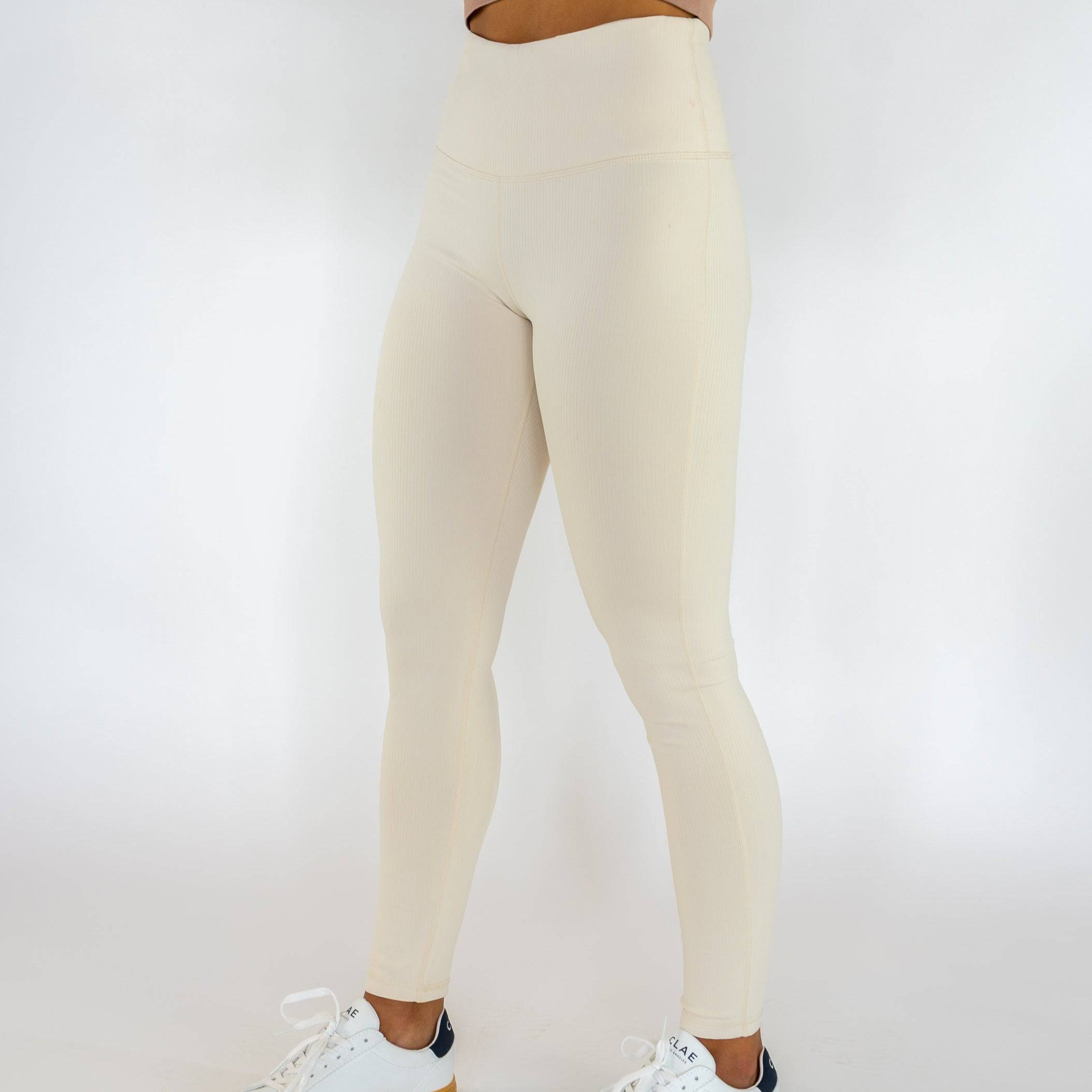 Jacquard Highwaist Leggings (Natural) - Motier Lafayette 