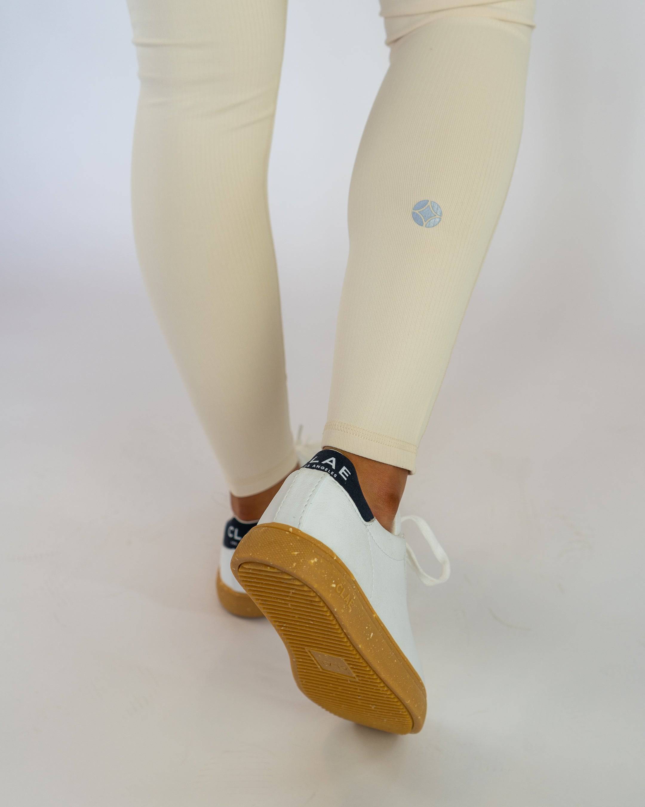 Jacquard Highwaist Leggings (Natural) - Motier Lafayette 