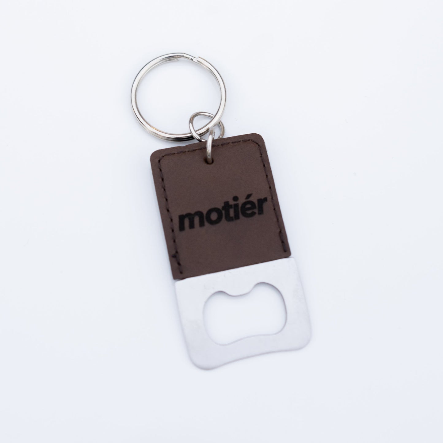 Motier Square Keychain Bottle Opener (Brown)