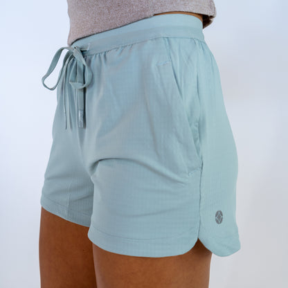 Textured Knit Active Shorts (Grey)