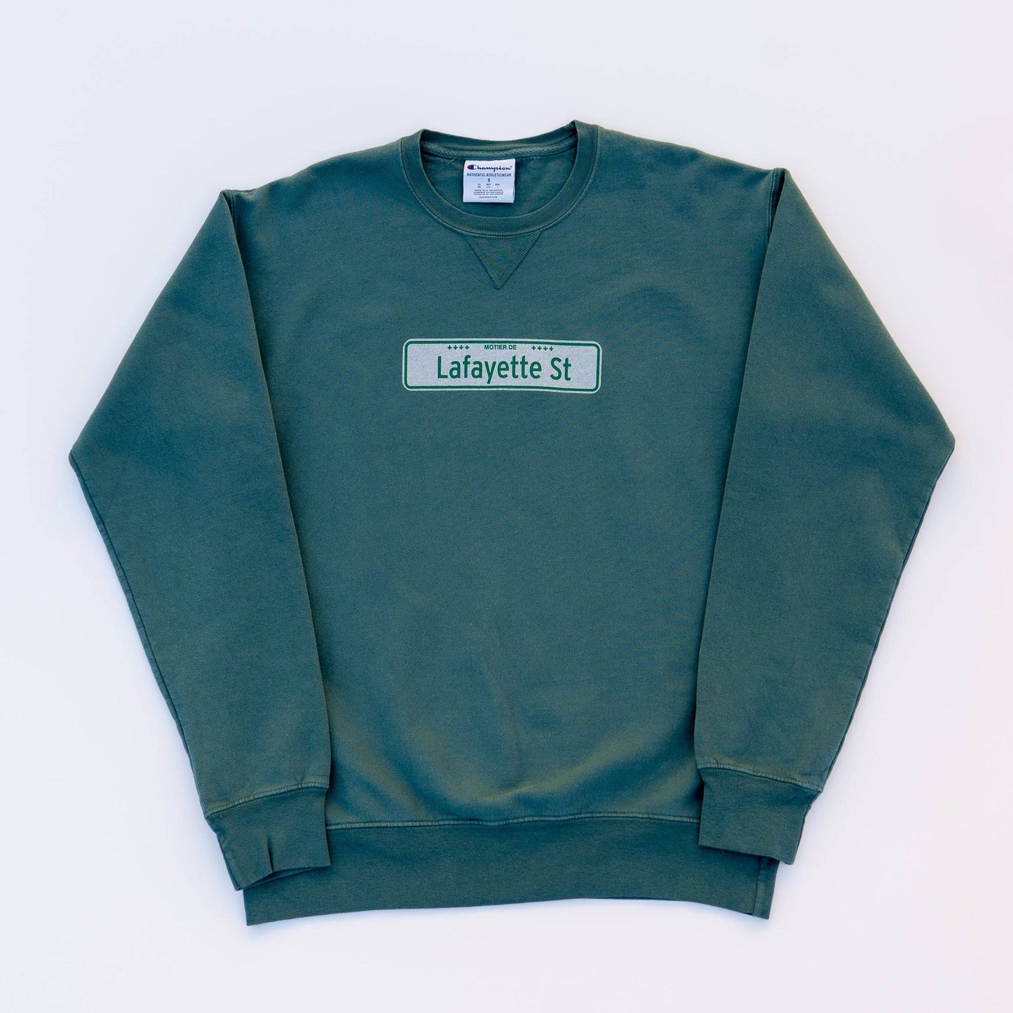 Lafayette Street Garment Dyed Crewneck (Atlantic Green)