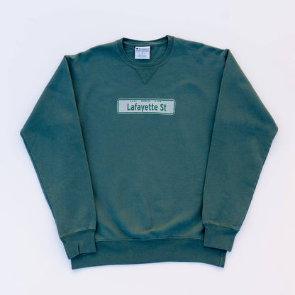 Lafayette Street Garment Dyed Crewneck (Atlantic Green)
