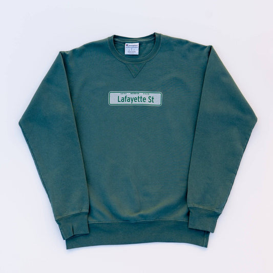 Lafayette Street Garment Dyed Crewneck (Atlantic Green)