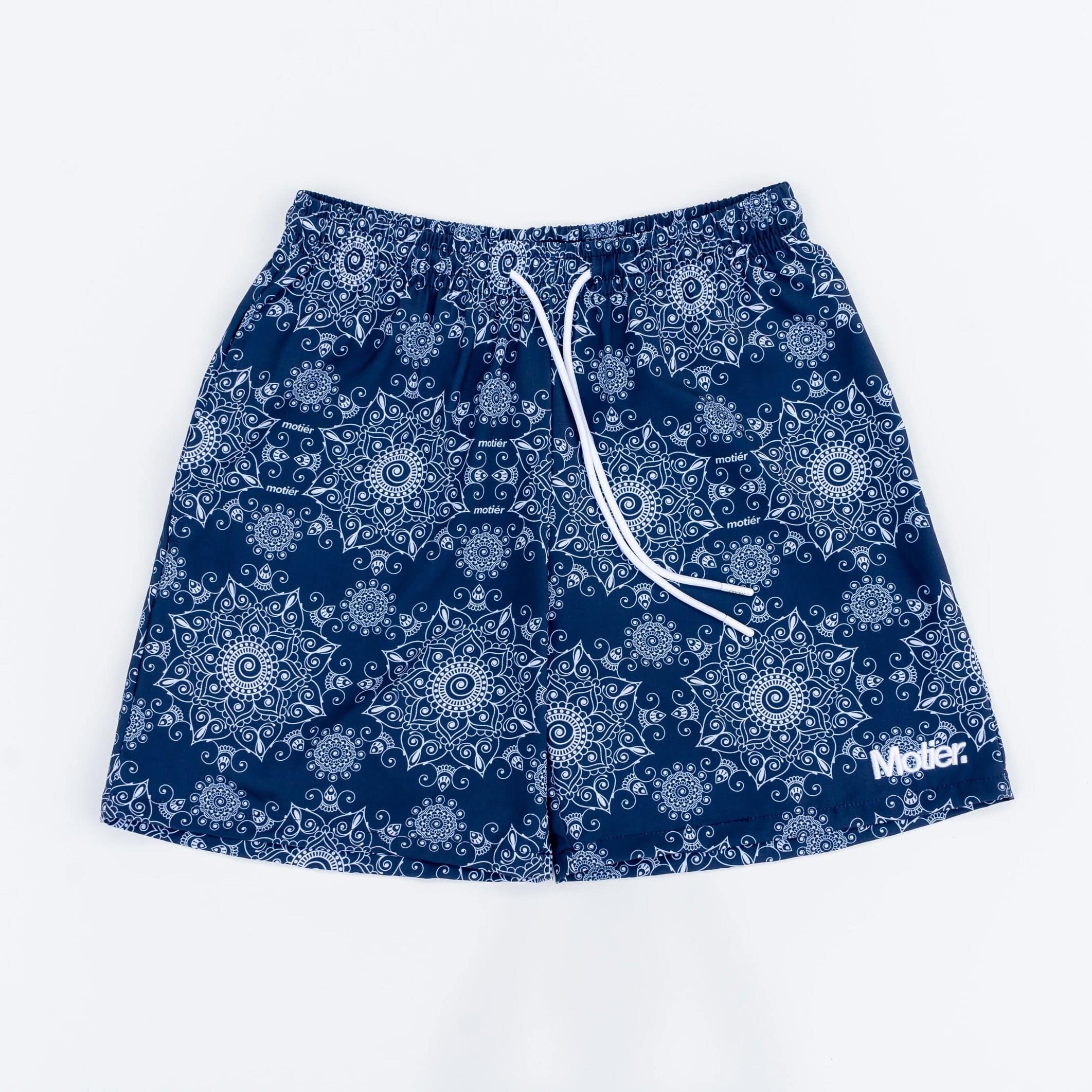 Motier Paisley Boardshorts (Navy) - Motier Lafayette 