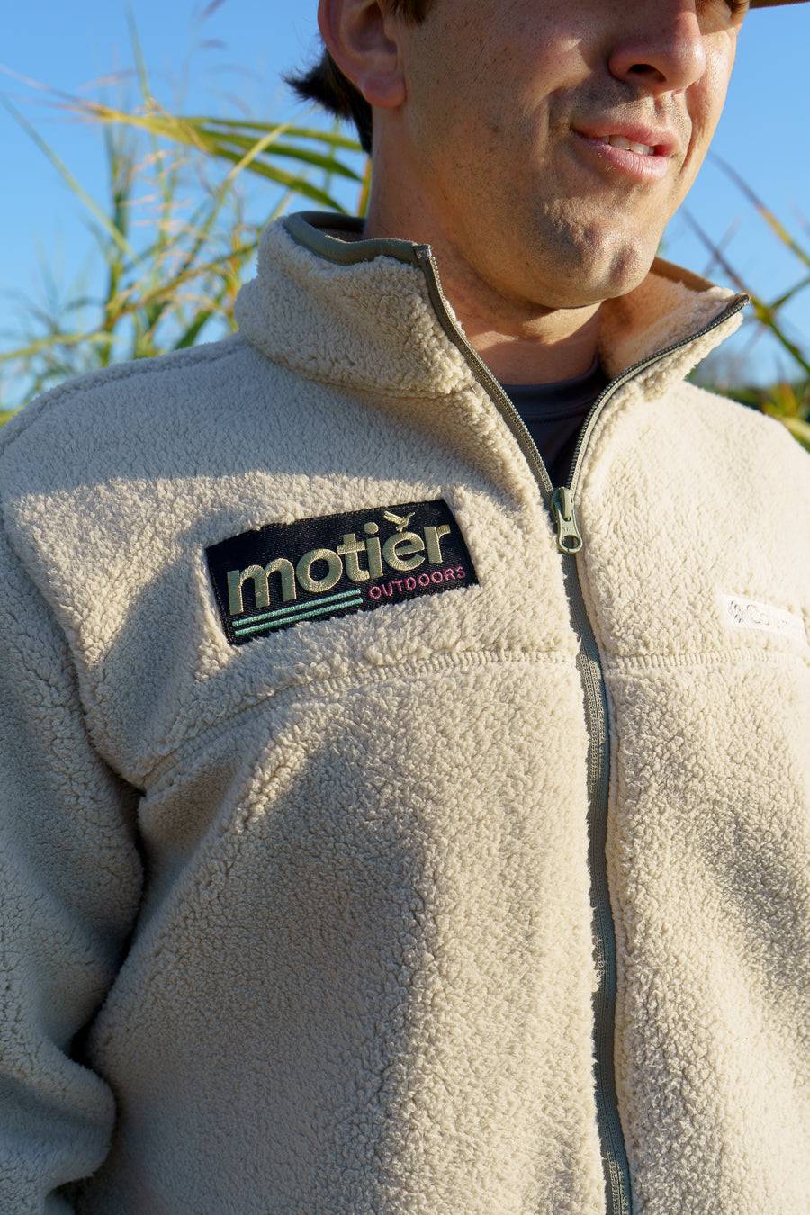 The Motier Outdoors Sherpa Full-Zip Fleece Jacket (Desert Storm) - Motier Lafayette 