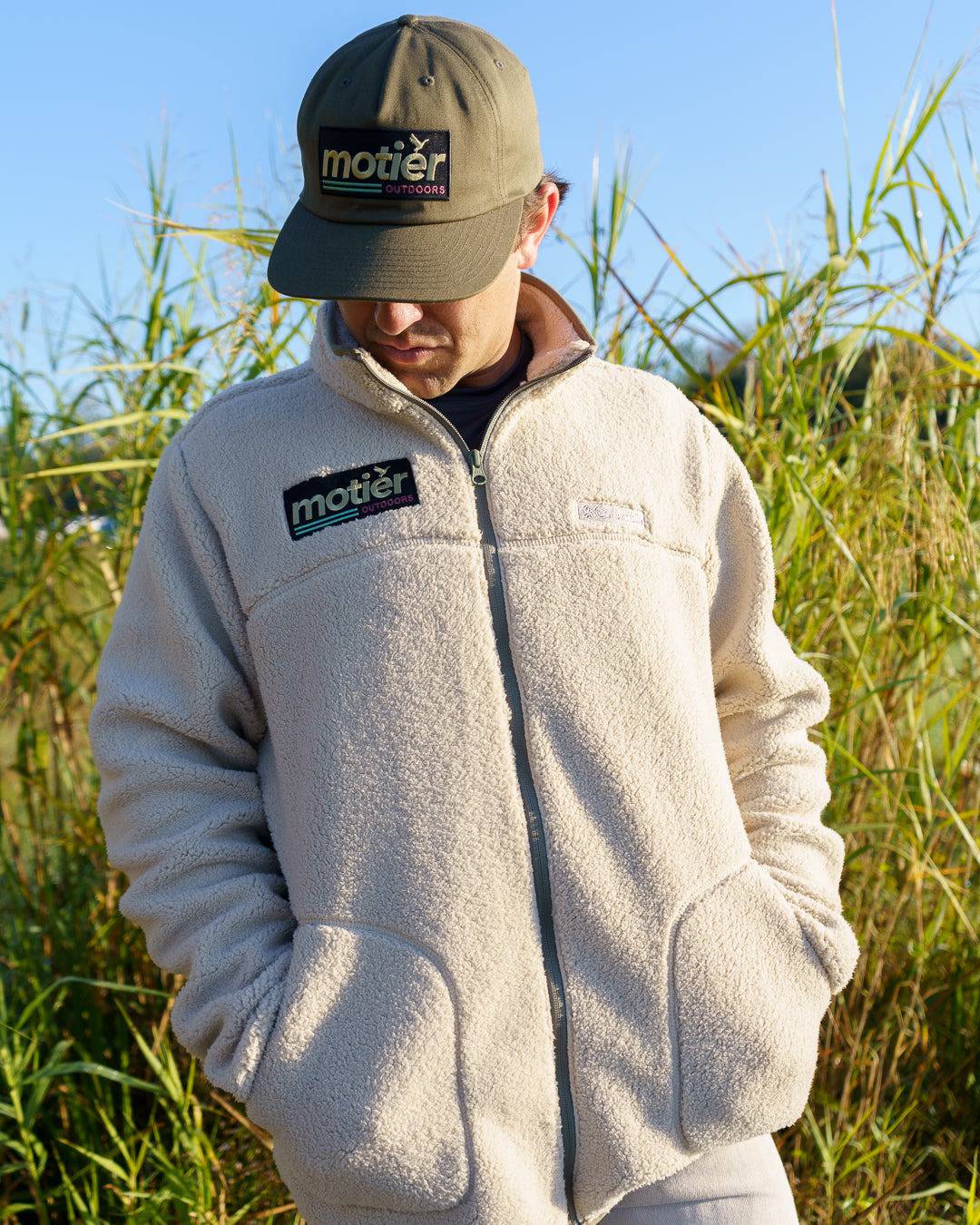 The Motier Outdoors Sherpa Full-Zip Fleece Jacket (Desert Storm) - Motier Lafayette 