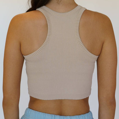 Ribbed Over-Dyed Tank (Stone)