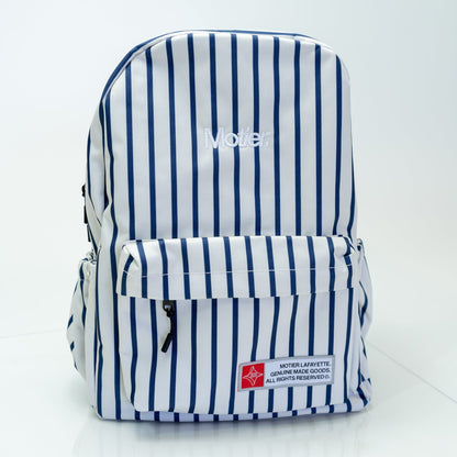 The Pinstripe Backpack (Cream/Navy)