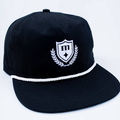 Motier Elegant Crest Strapback (Black/White)