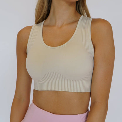 Racerback Sports Bra (Cream)