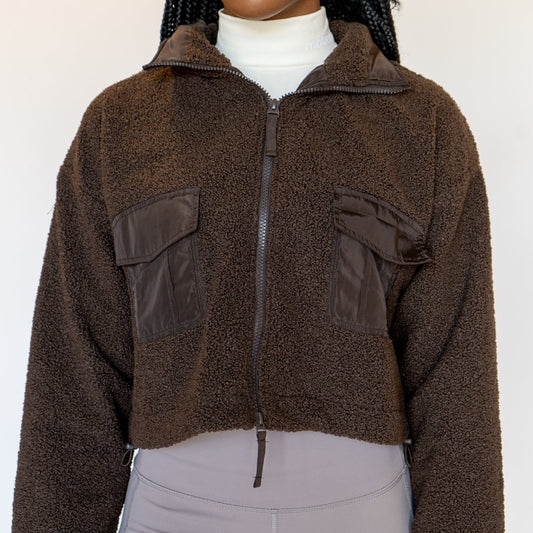 Retractable Sherpa Jacket (Brown)