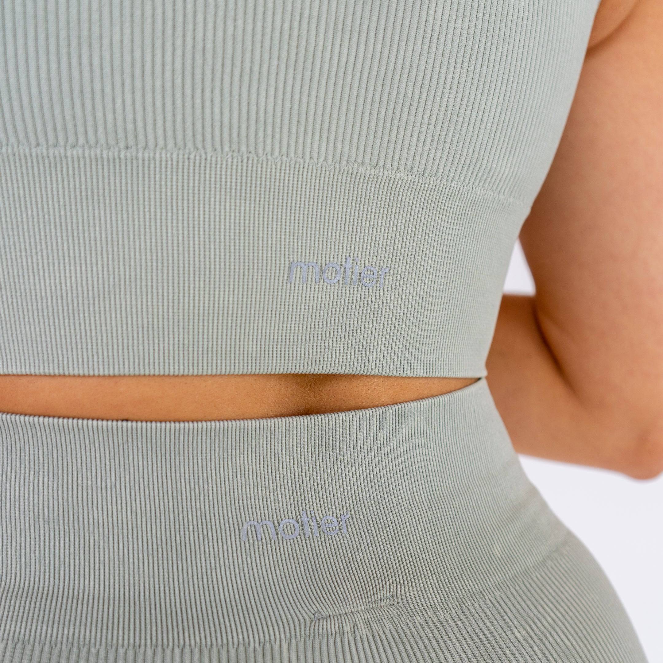 Motier Women Ribbed Cut-Out Seamless Top (Pure Grey) - Motier Lafayette 